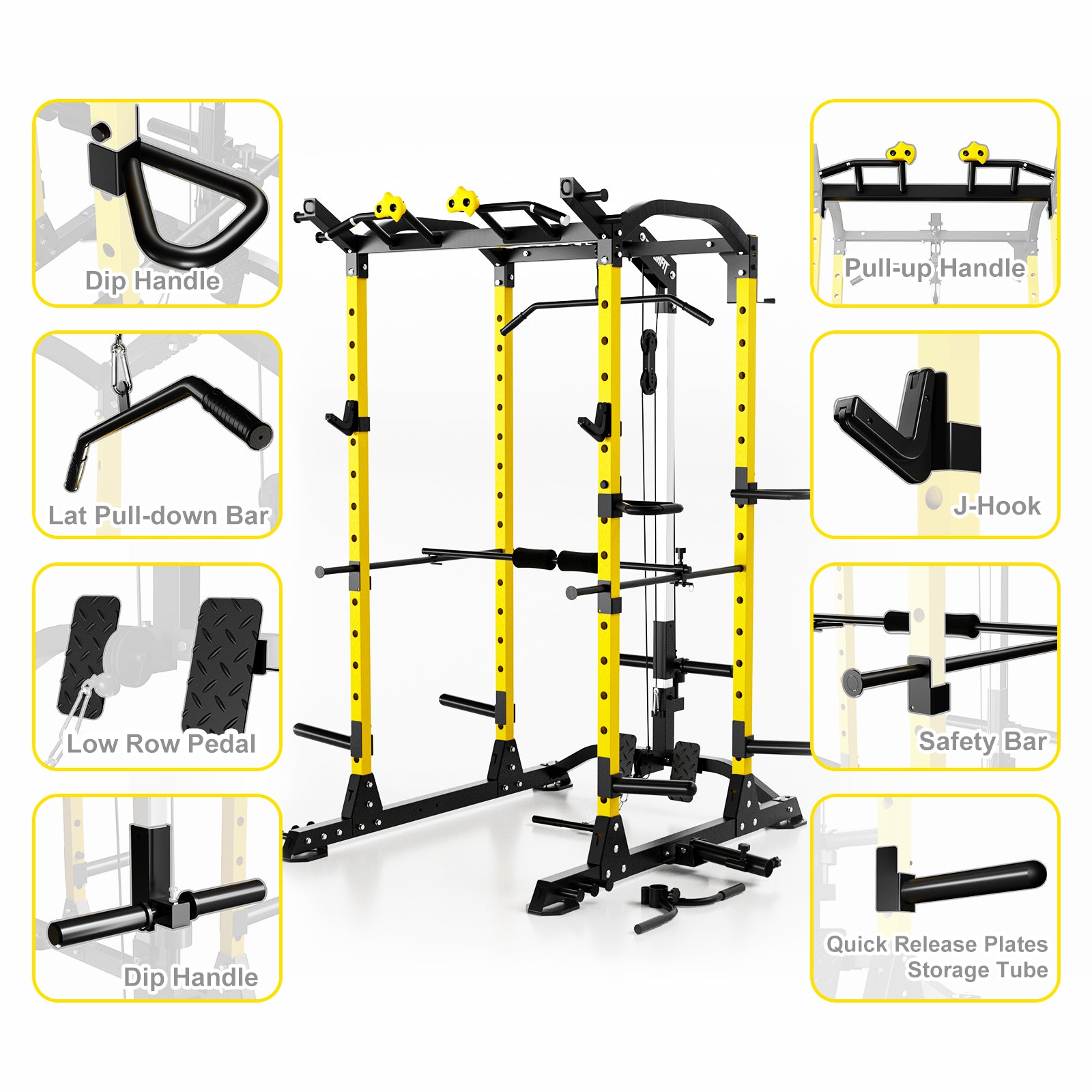 ToughFit PR-410 Max Power Rack with Lat Pulldown Pulley System - RitFit
