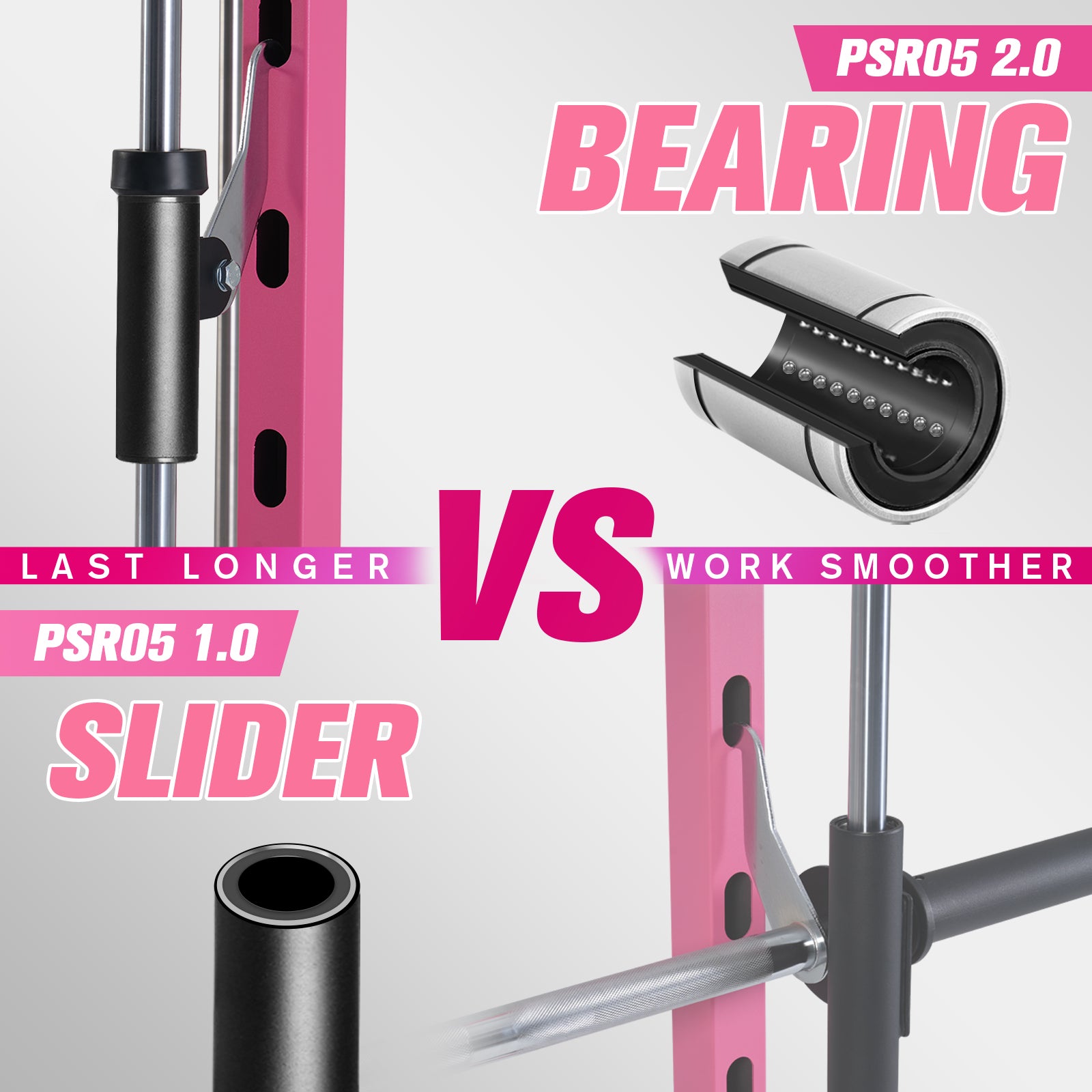 RitFit PSR05 2.0 Pink Smith Machine Package with LAT-Pull Down Attachments