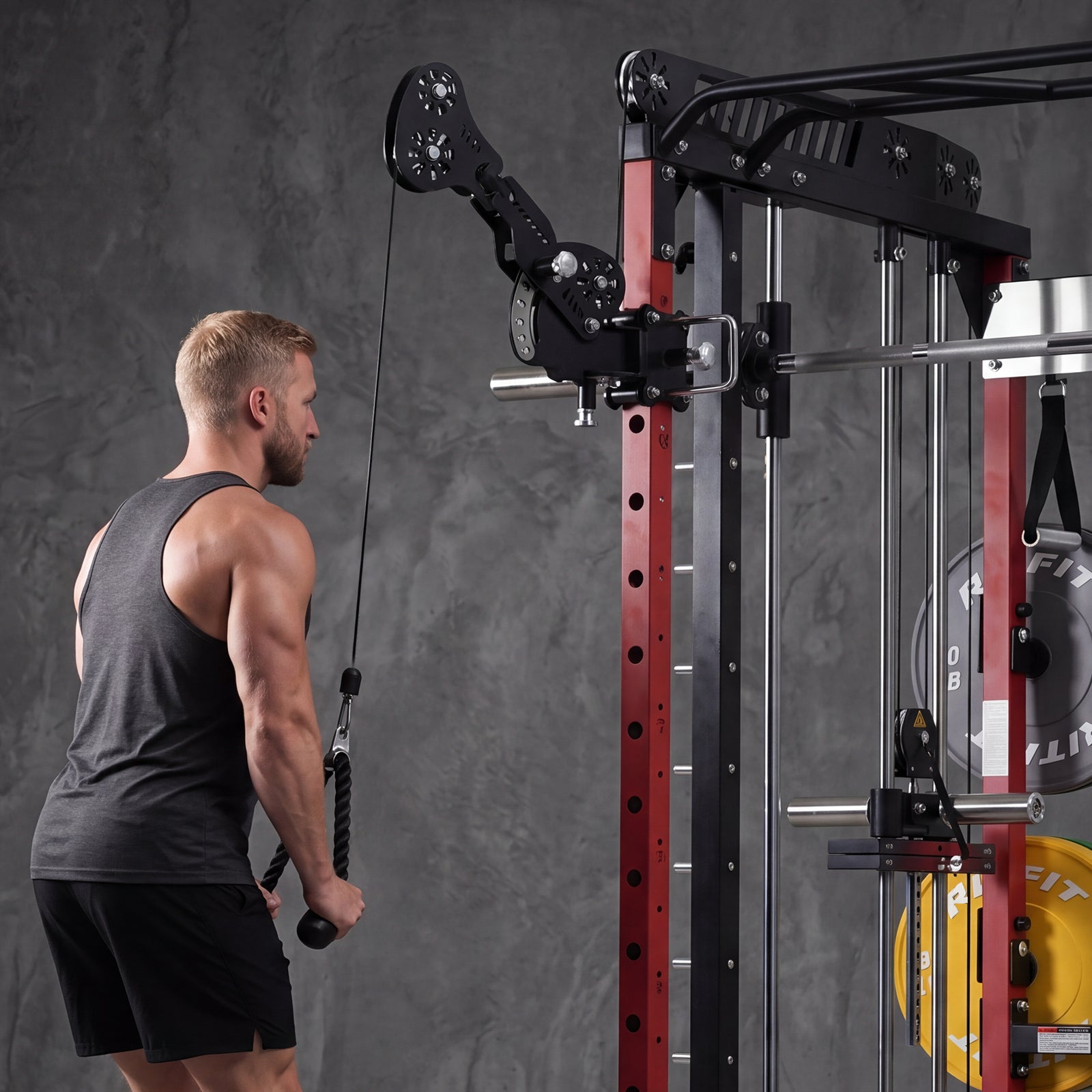 RitFit TAM1 Tornado arm attachment for M1 PRO, showcasing the durable, textured grip and attachment point for fitness equipment.