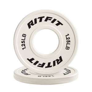 RitFit White Fractional Rubber Weight Plates for Strength Training