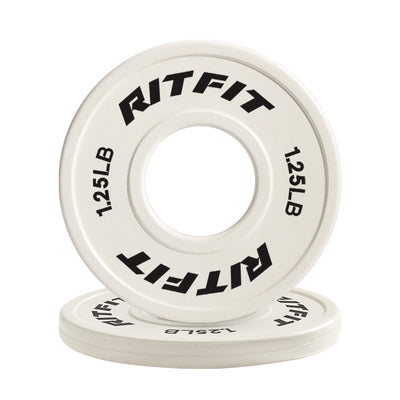 RitFit White Fractional Rubber Weight Plates for Strength Training