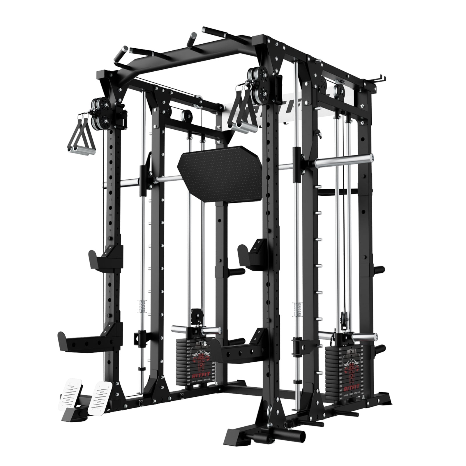 RitFit Buffalo Wild Smith Machine with Adjustable Dual Cable System