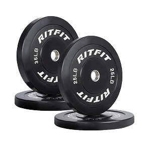 RitFit Bumper Plates Olympic Rubber Weight Plates, 2-inch