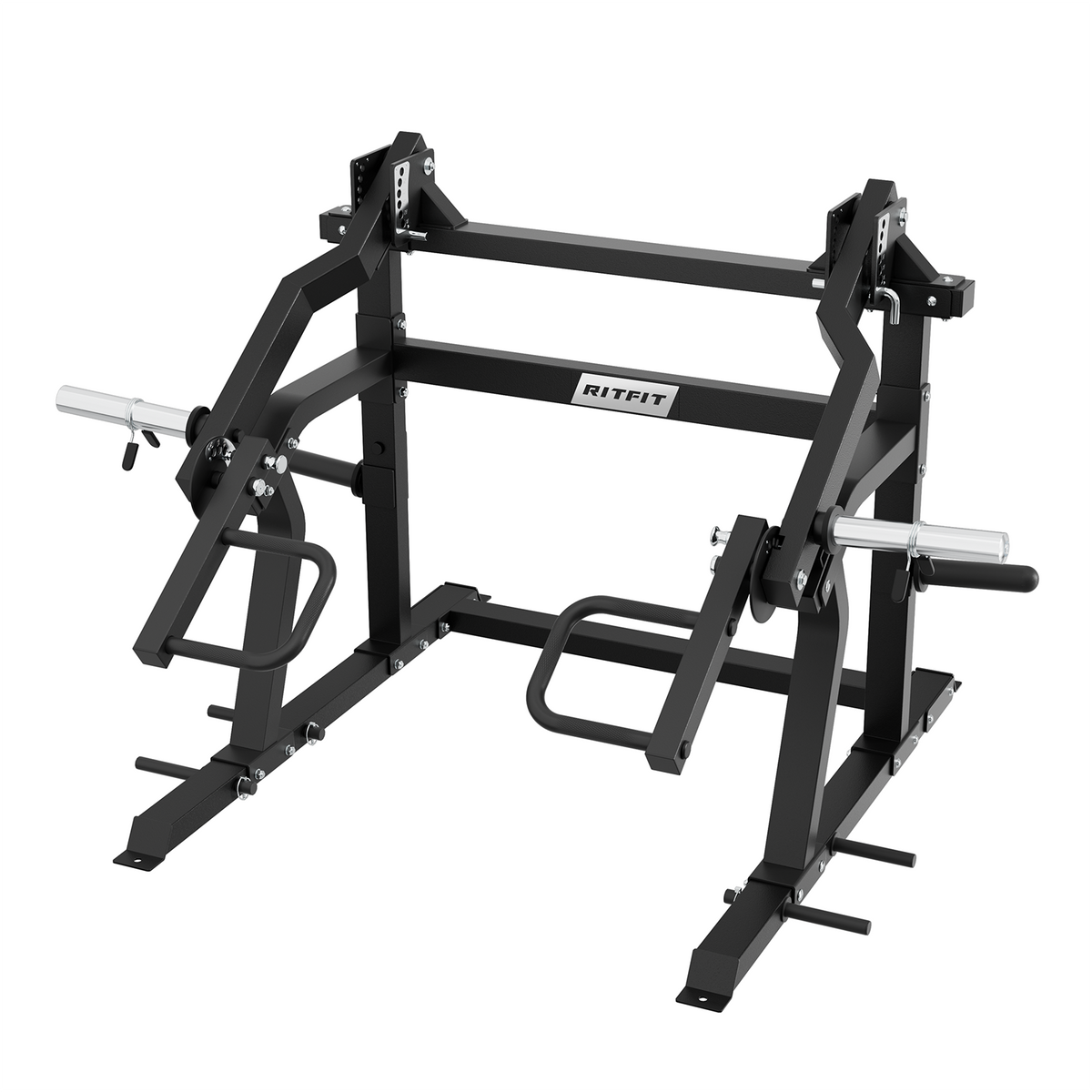 RitFit Gorilla 2-in-1 chest and shoulder press strength machine with padded seats and adjustable handles for full upper body workout.