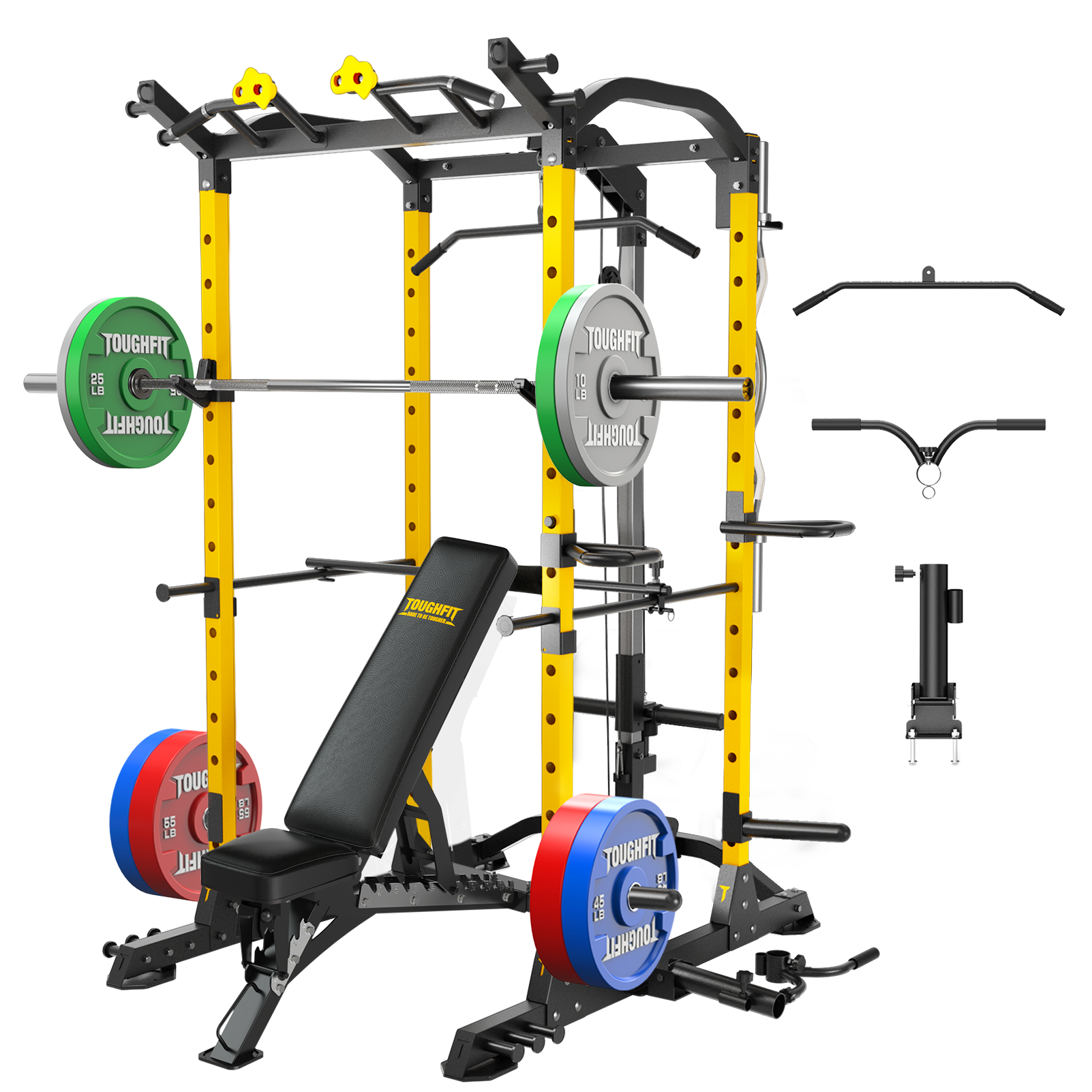 Power Rack Home Gym Package with Bench&PlatesToughFit