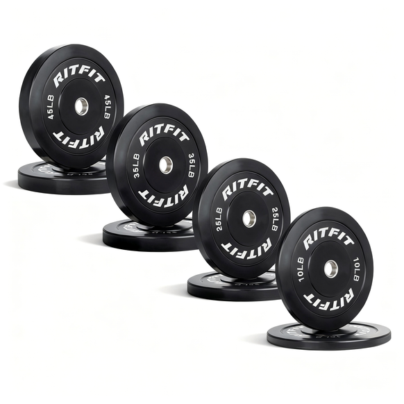 RitFit Bumper Plates Olympic Rubber Weight Plates, 2-inch