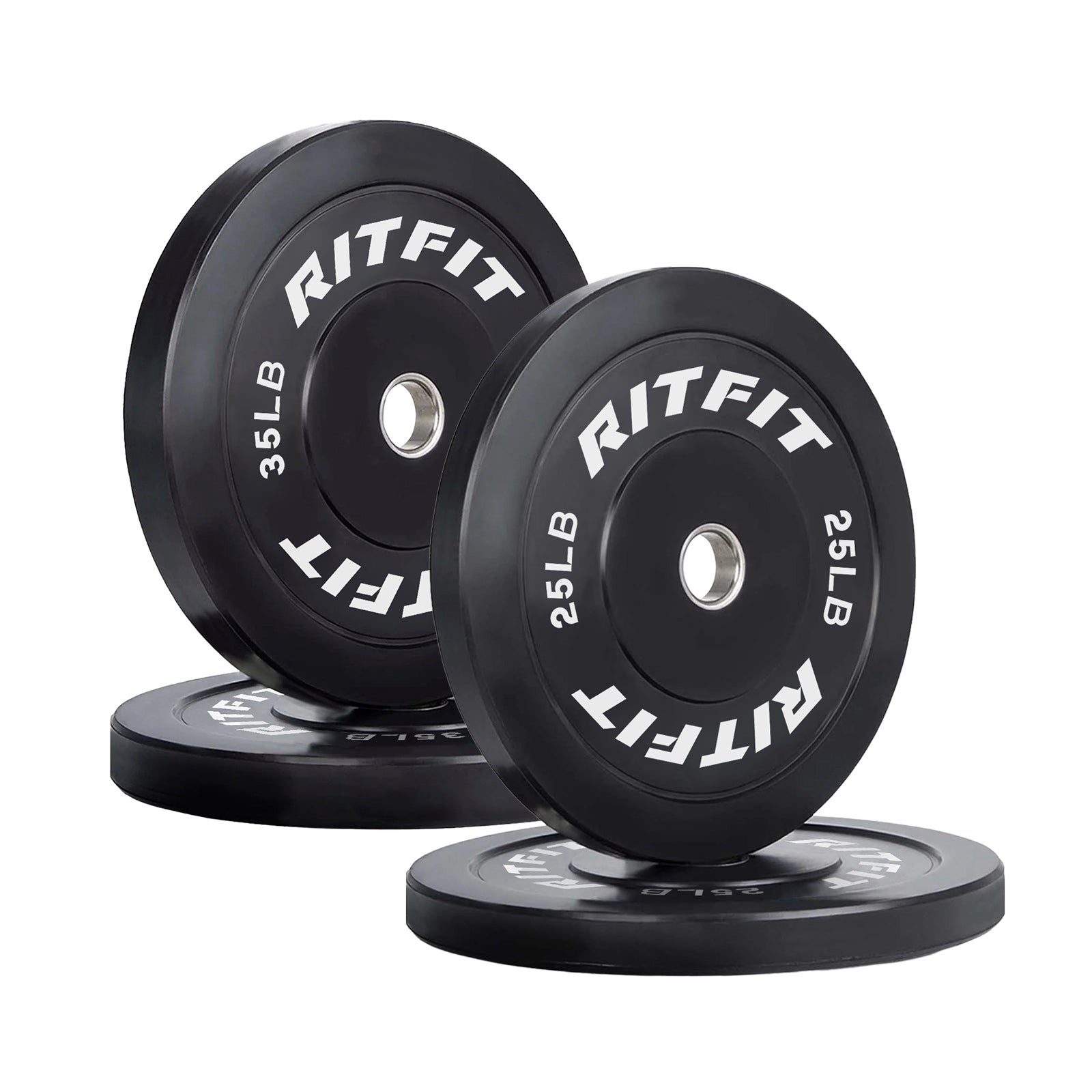 RitFit Bumper Plates Olympic Rubber Weight Plates, 2-inch