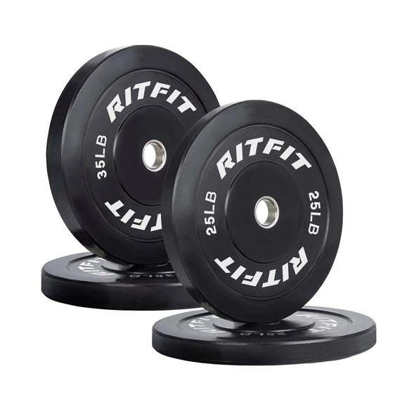 RitFit Bumper Plates Olympic Rubber Weight Plates, 2-inch