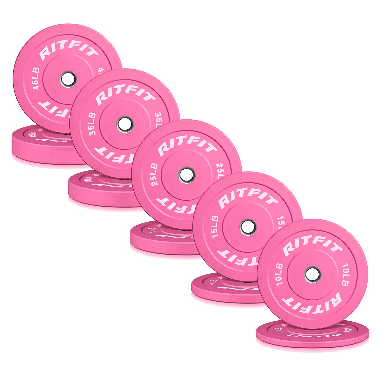 RitFit Pink Weight Plates Olympic Bumper Plates Weight Plates Fit 2