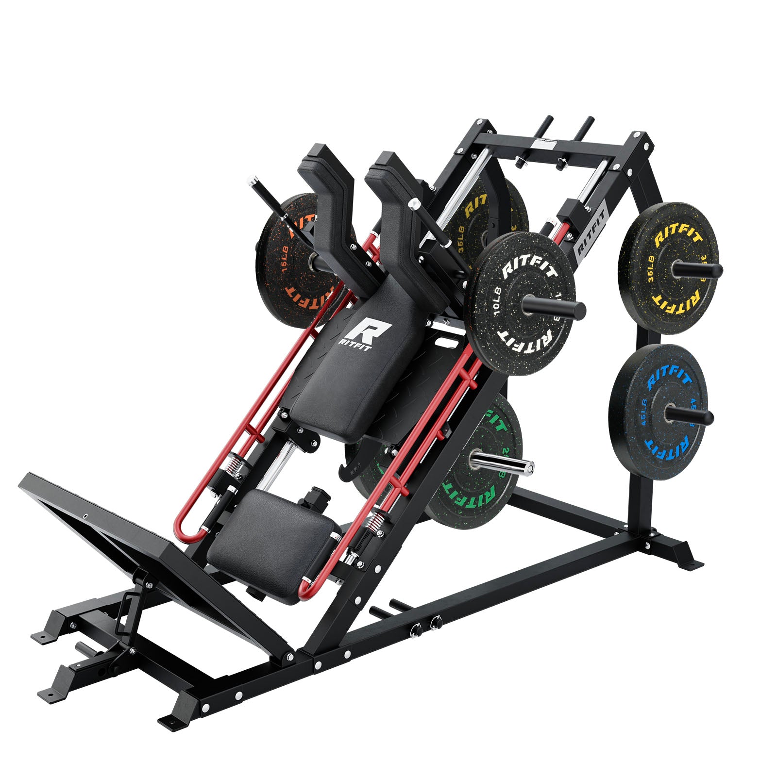 RitFit Gazelle Pro 3-in-1 Leg Press and Hack Squat Machine set for strength training, with adjustable components and sturdy frame.