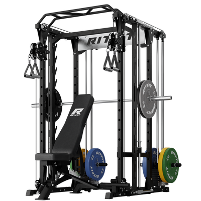 RitFit P9 Multi-Functional Modular Power Cage Package With 3D Smith Machine and Adjustable Dual Cable System