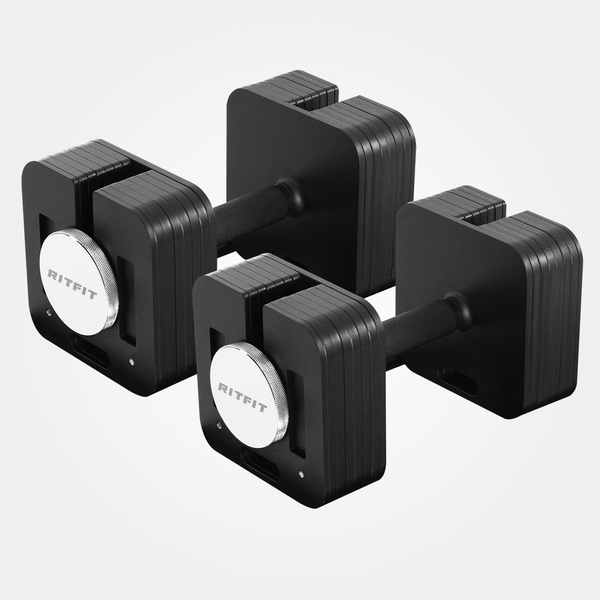 RitFit Adjustable Dumbbell Set with Rack & Attachments for Home Gym