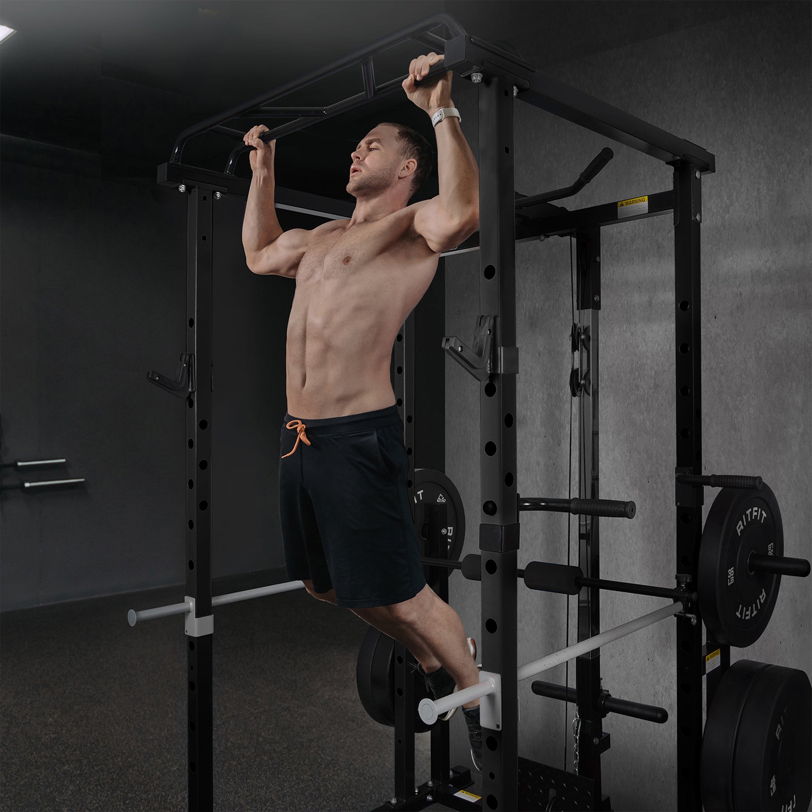 RitFit PPC02 1000lbs Power Cage with Lat Pulldown for Home Gym