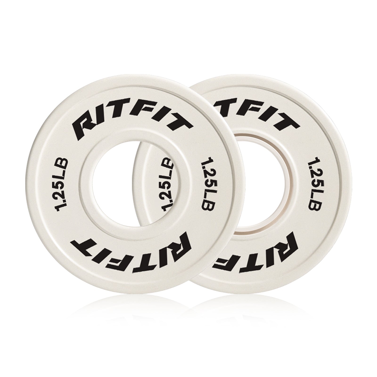 RitFit White Fractional Rubber Weight Plates for Strength Training