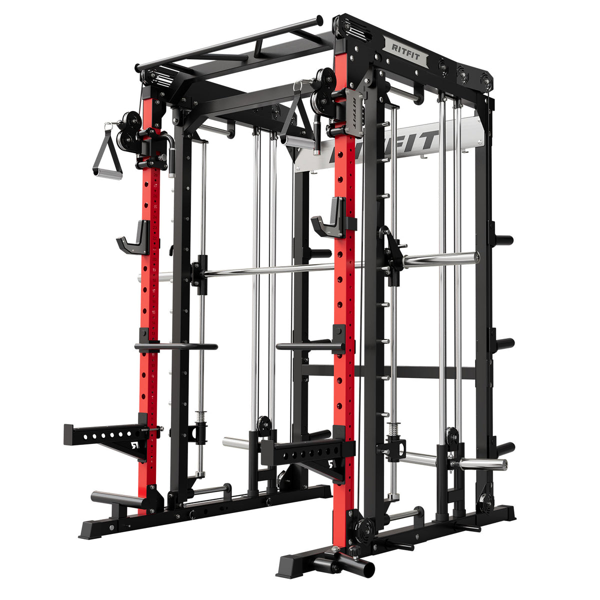 RitFit M2 multi-functional modular home gym Smith machine with red and black steel frame