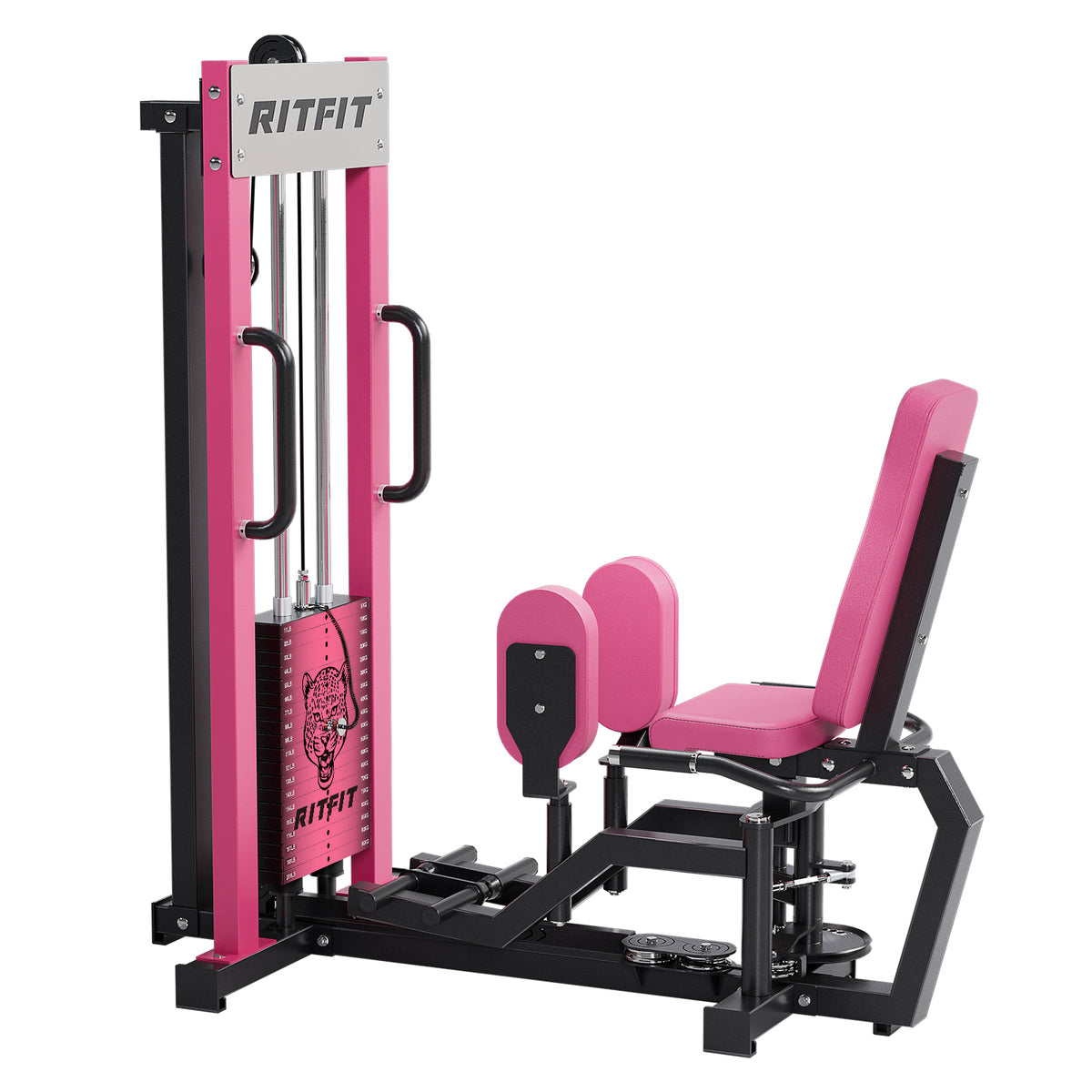 Pink RitFit Panther Home Hip Abductor and Adductor Machine with black steel frame and padded seat