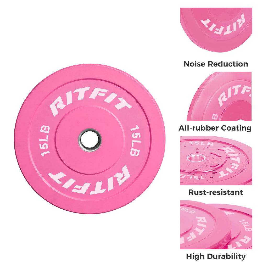 Yes4All 2-Inch Bumper Plate Set - 100LB Olympic Rubber Weight Plates For Strength Training Bumper Plates