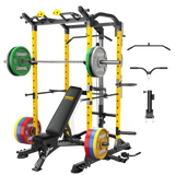 ToughFit Power Rack PR-410 Max Home Gym Package(Color Bumper Plates)