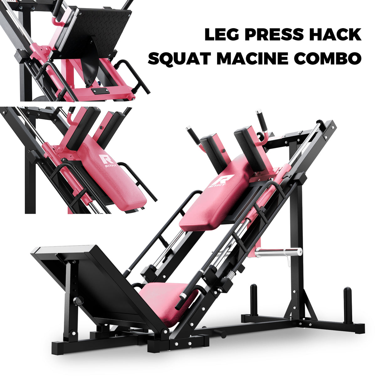 RitFit BLP01 45 Degree 3-In-1 Leg Press Hack Squat and Calf Raise Mach
