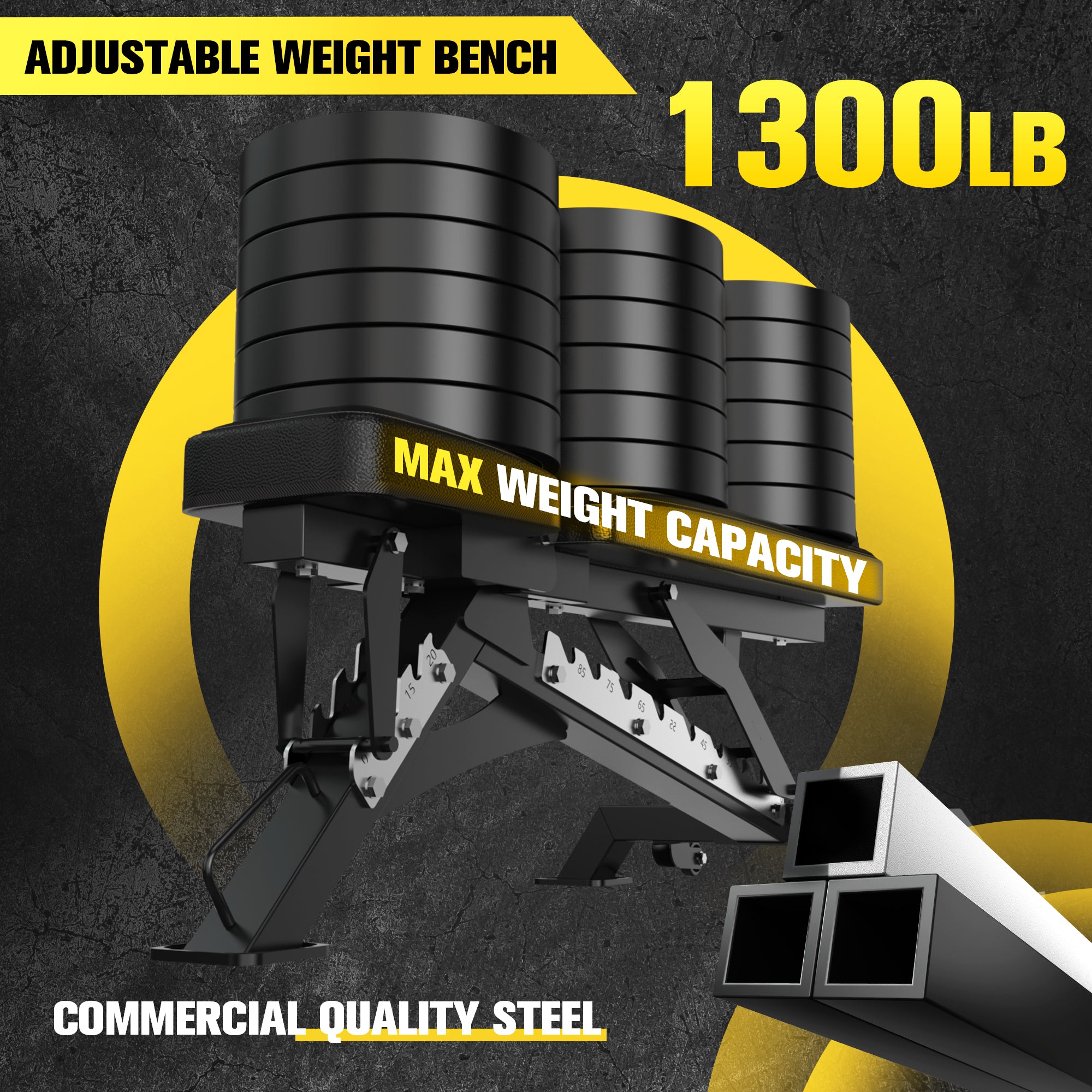 ToughFit 1300LB Adjustable Weight Bench - RitFit
