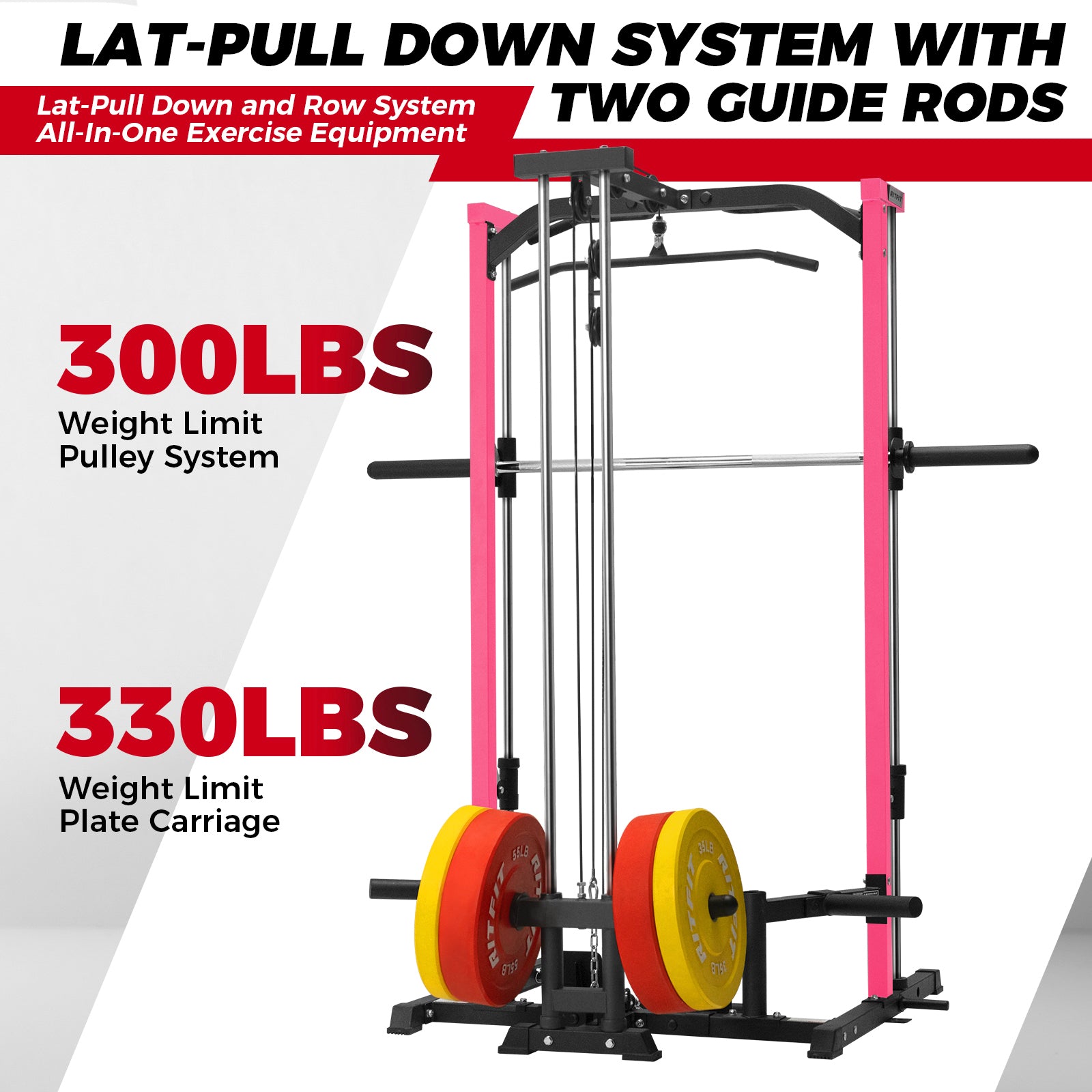 RitFit PSR05 2.0 Pink Smith Machine with LAT-Pull Down