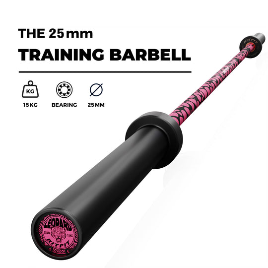 RitFit 15kg Pink Leopard Olympic Training Barbell