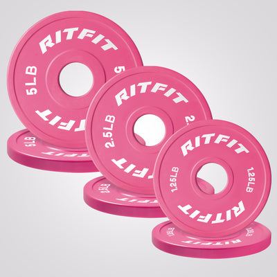 RitFit Mini Rubber Pink Weight Plates Standard Set