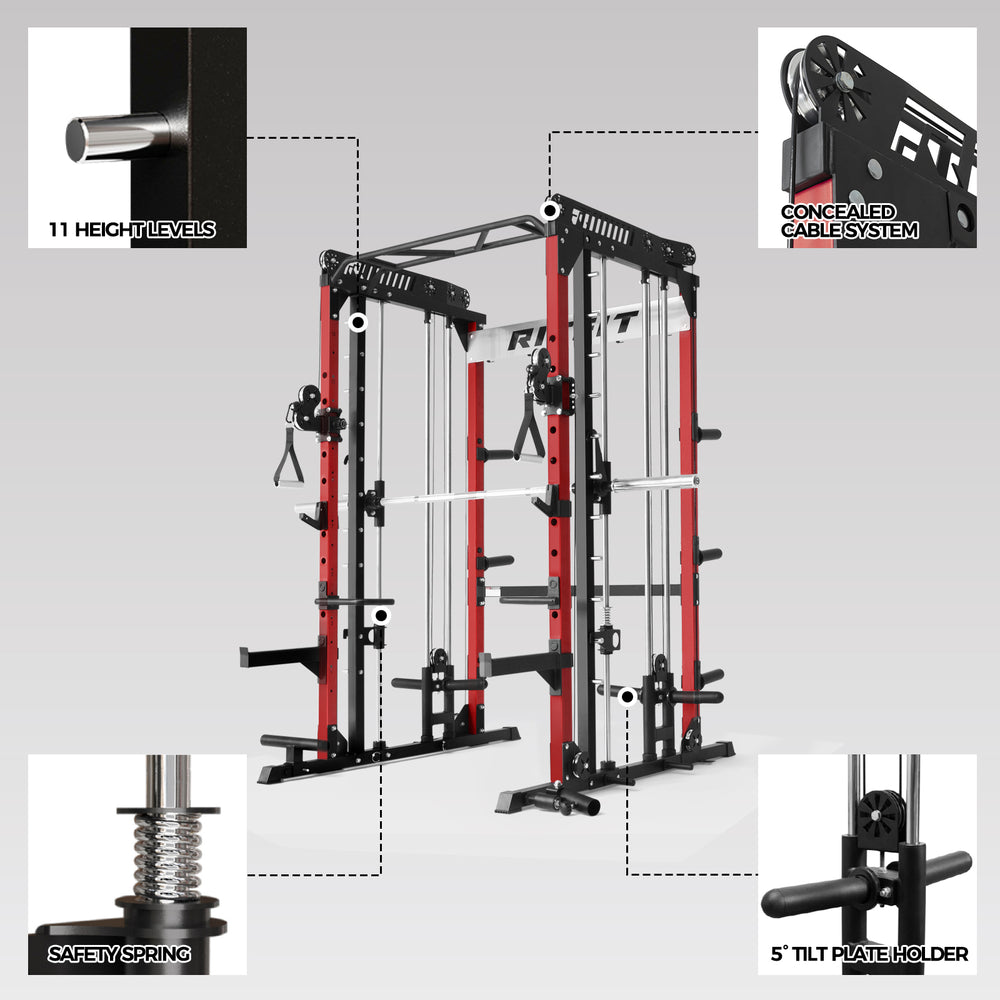 RitFit Pink M1 PRO Multi-Functional Smith Machine with Cable Crossover