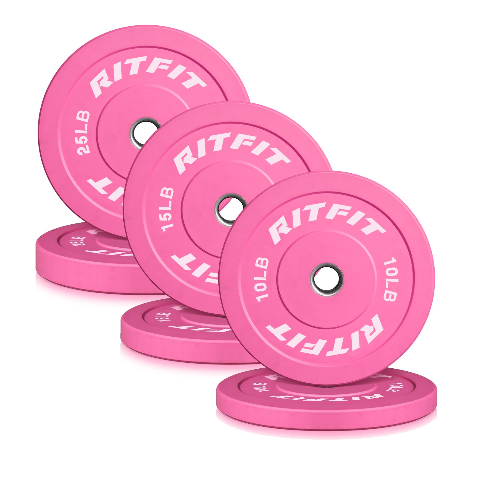 RitFit Pink Weight Plates Olympic Bumper Plates Weight Plates Fit 2