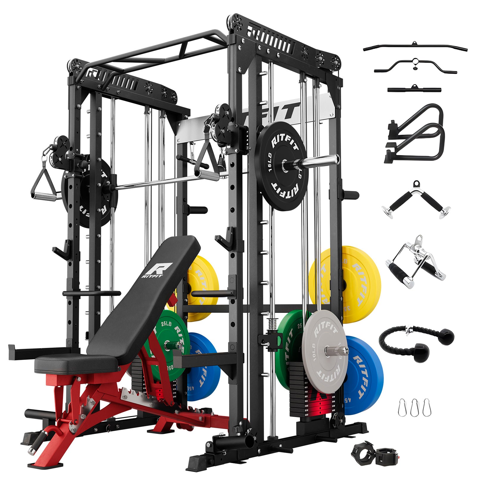 RitFit M1 PRO Smith Machine Weight Stack Home Gym Package