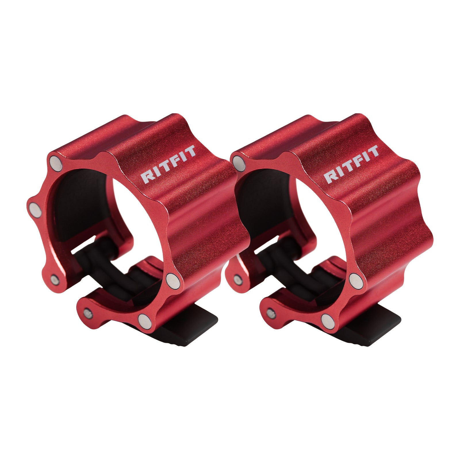 RitFit 2-Inch Barbell Collars, Aluminum Quick Release Clamps with Non-Slip Pads (Pair) - RitFit