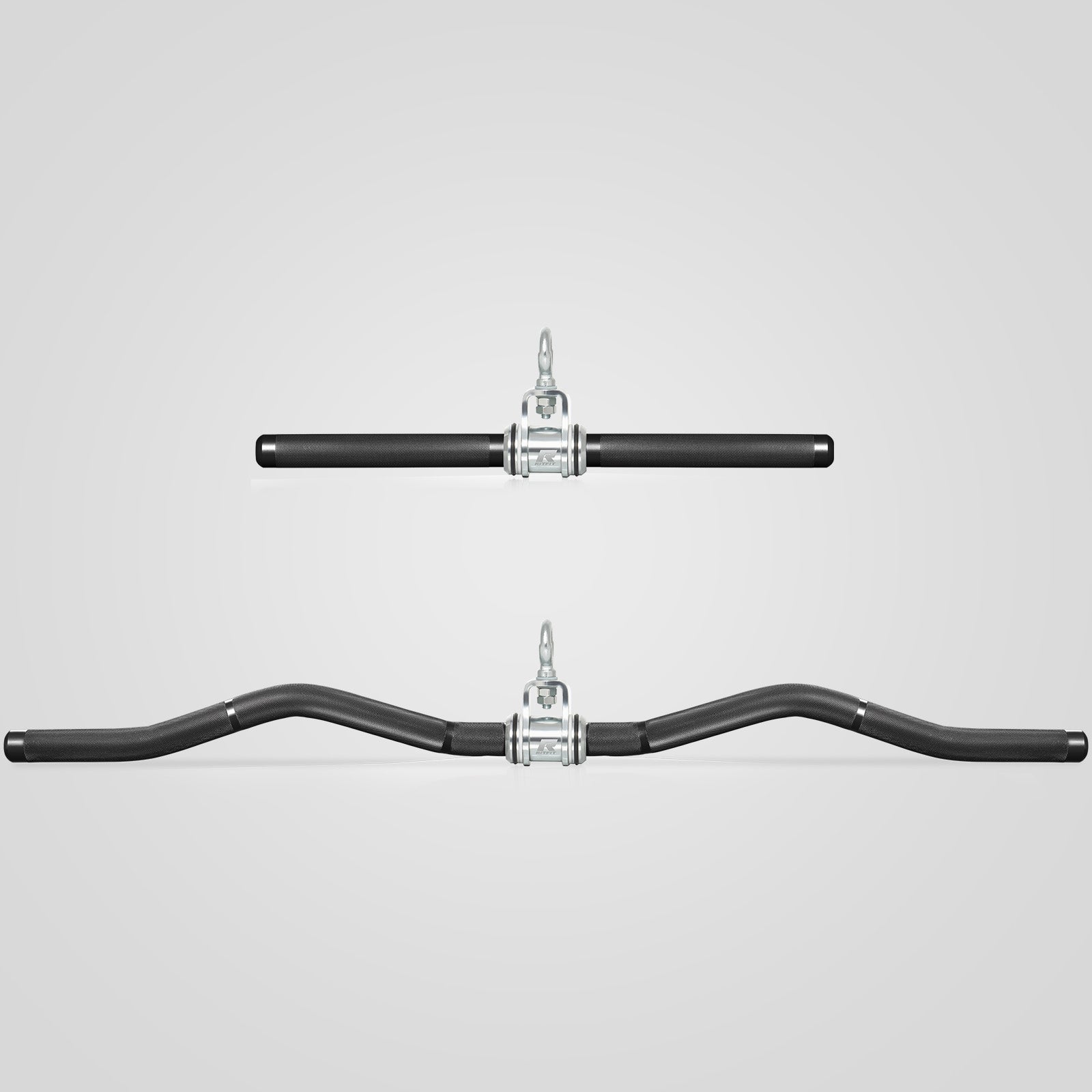 RitFit Aluminum Alloy Handle Set Long W-Shaped and Short Straight Bar for Cable Machine