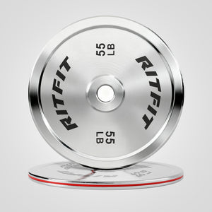 RitFit Silver Steel Strip Olympic Plates 2-Inch