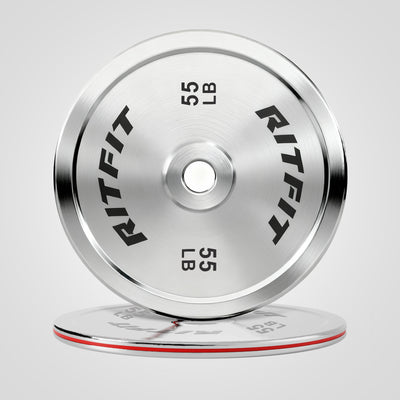RitFit Silver Steel Strip Olympic Plates 2-Inch