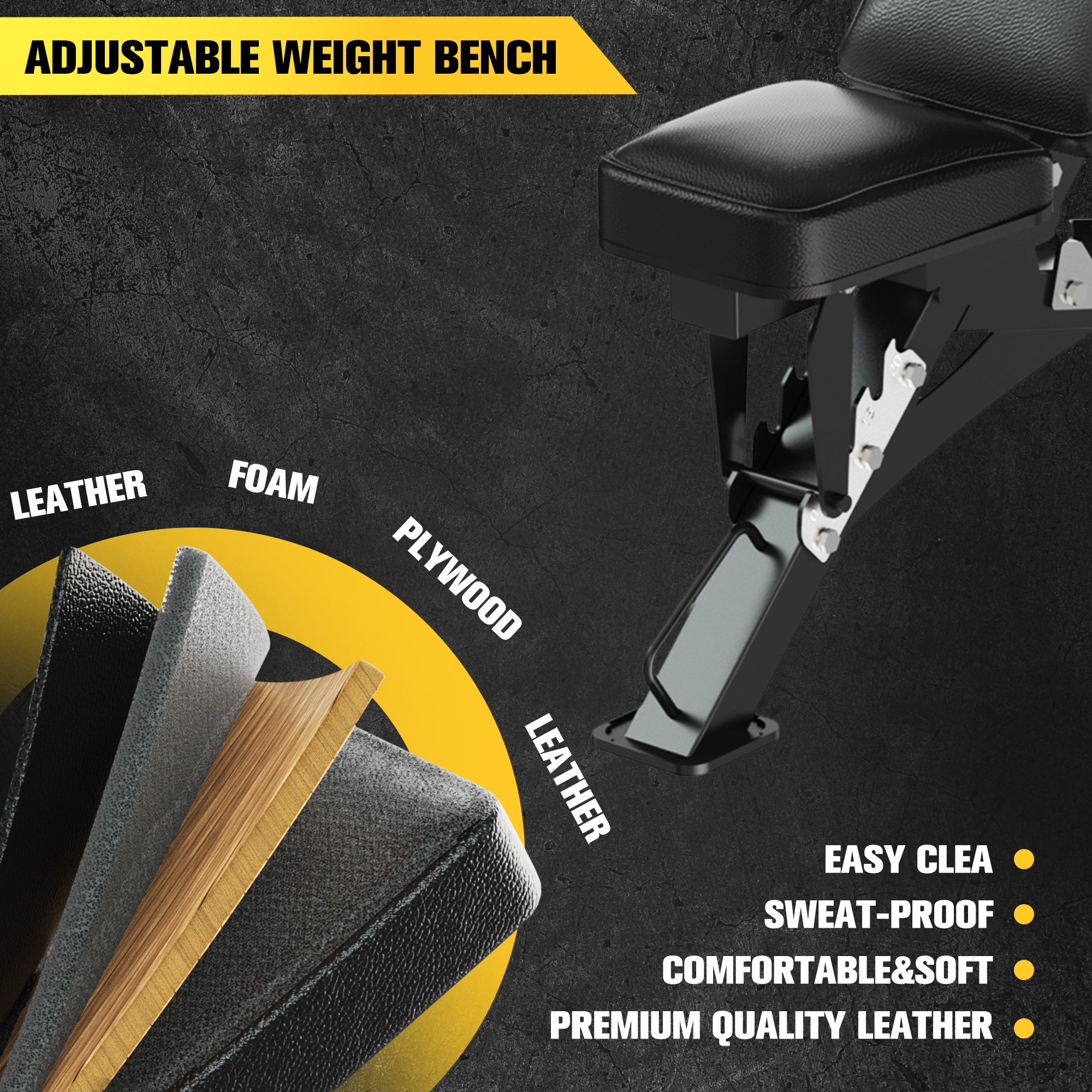 ToughFit 1300LB Adjustable Weight Bench - RitFit