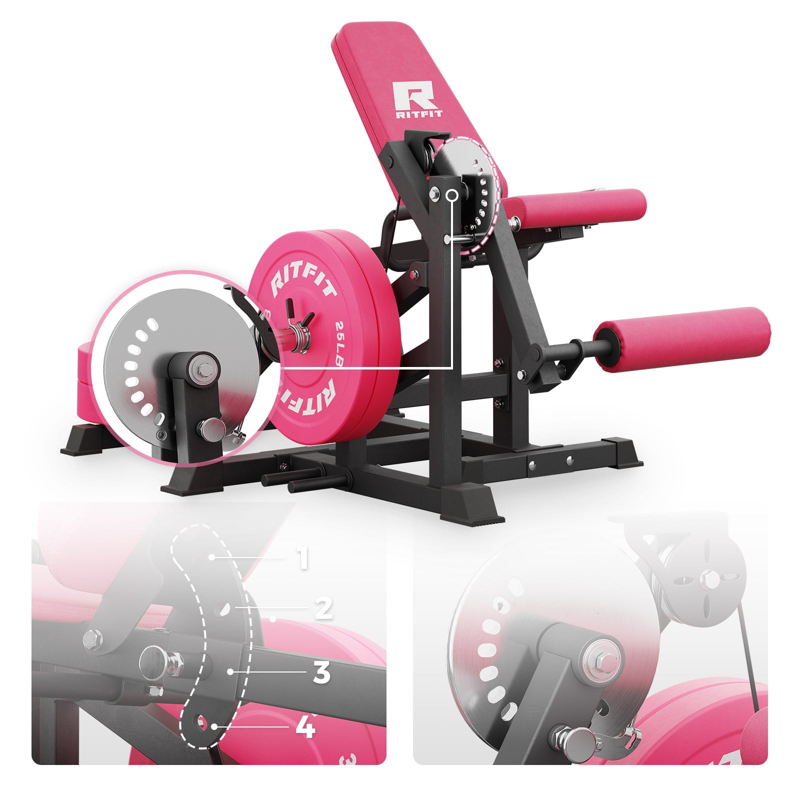 RitFit Pink PLC01 Leg Extension Curl Machine