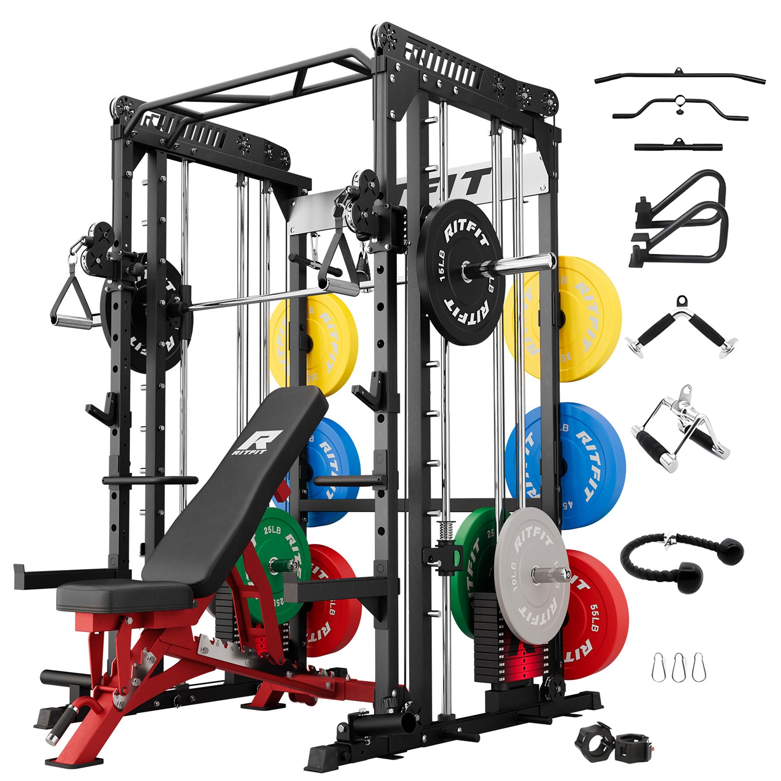 RitFit M1 PRO Smith Machine Weight Stack Home Gym Package