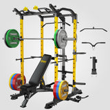 ToughFit Power Rack PR-410 Max Home Gym Package(Color Bumper Plates)
