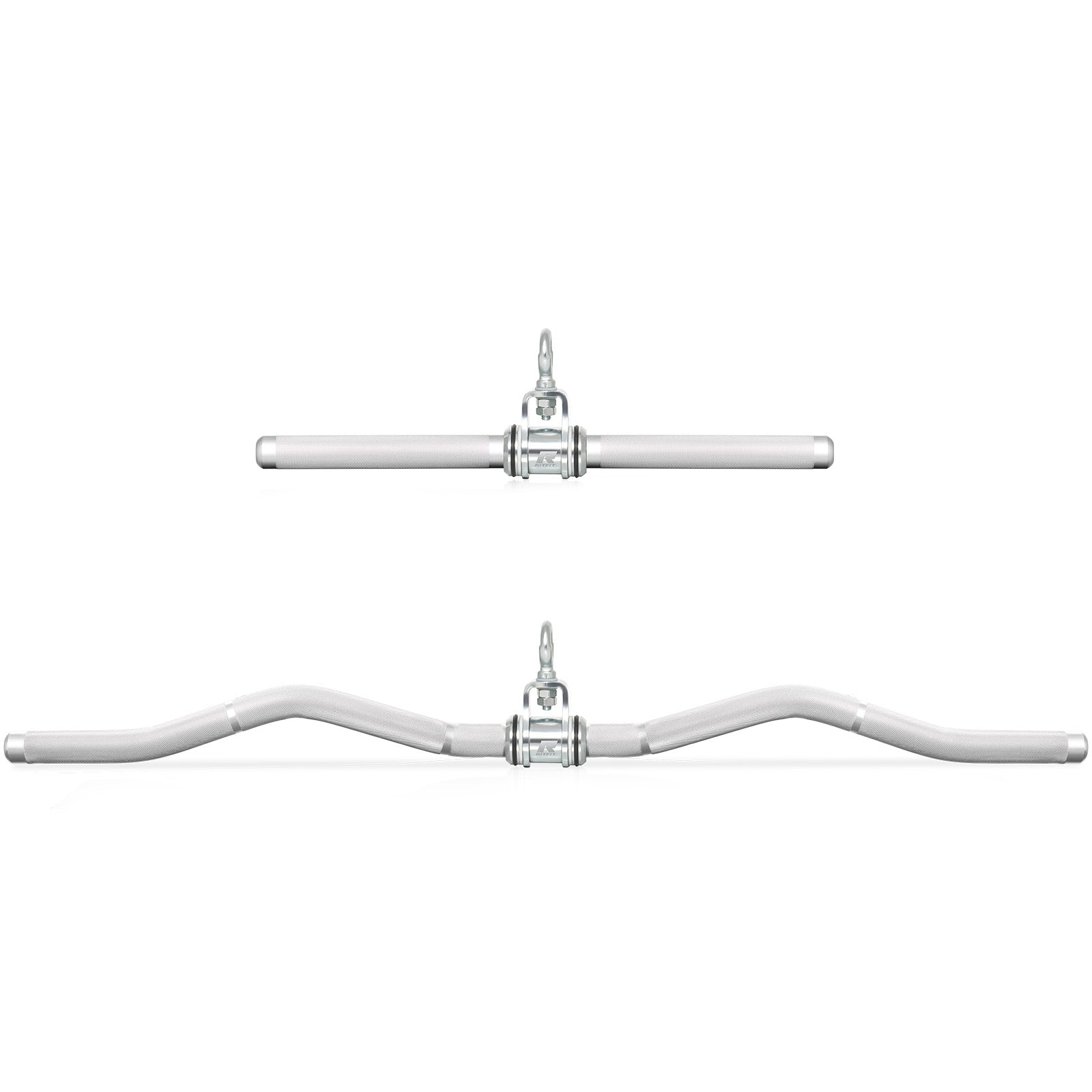 RitFit Aluminum Alloy Handle Set Long W-Shaped and Short Straight Bar for Cable Machine