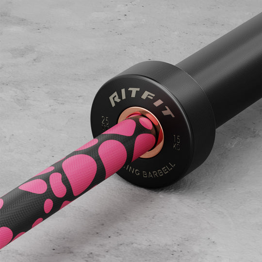 RitFit 15kg Pink Leopard Olympic Training Barbell
