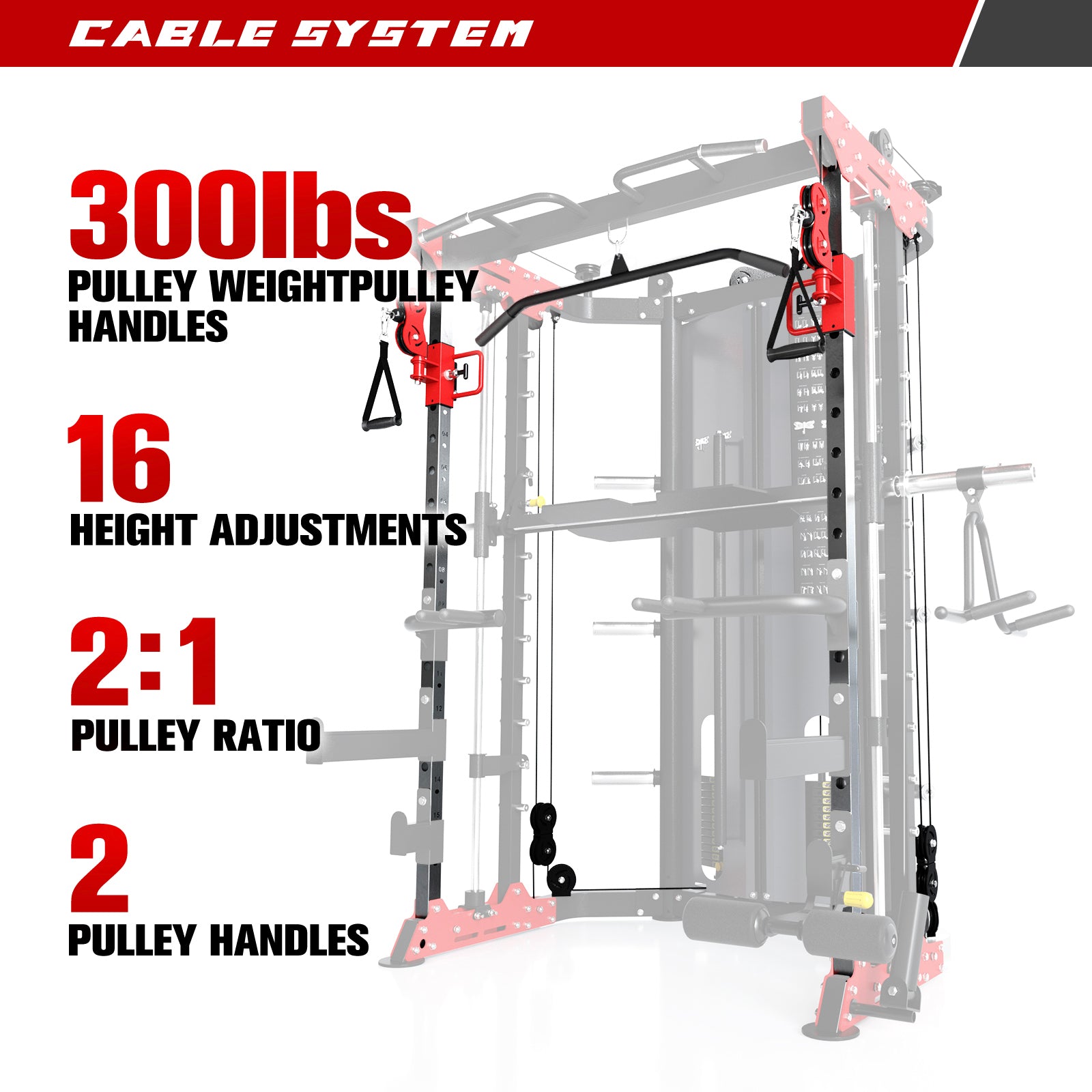 RitFit BPC05 Multifunctional Smith Machine with 260LB Weight Stacks