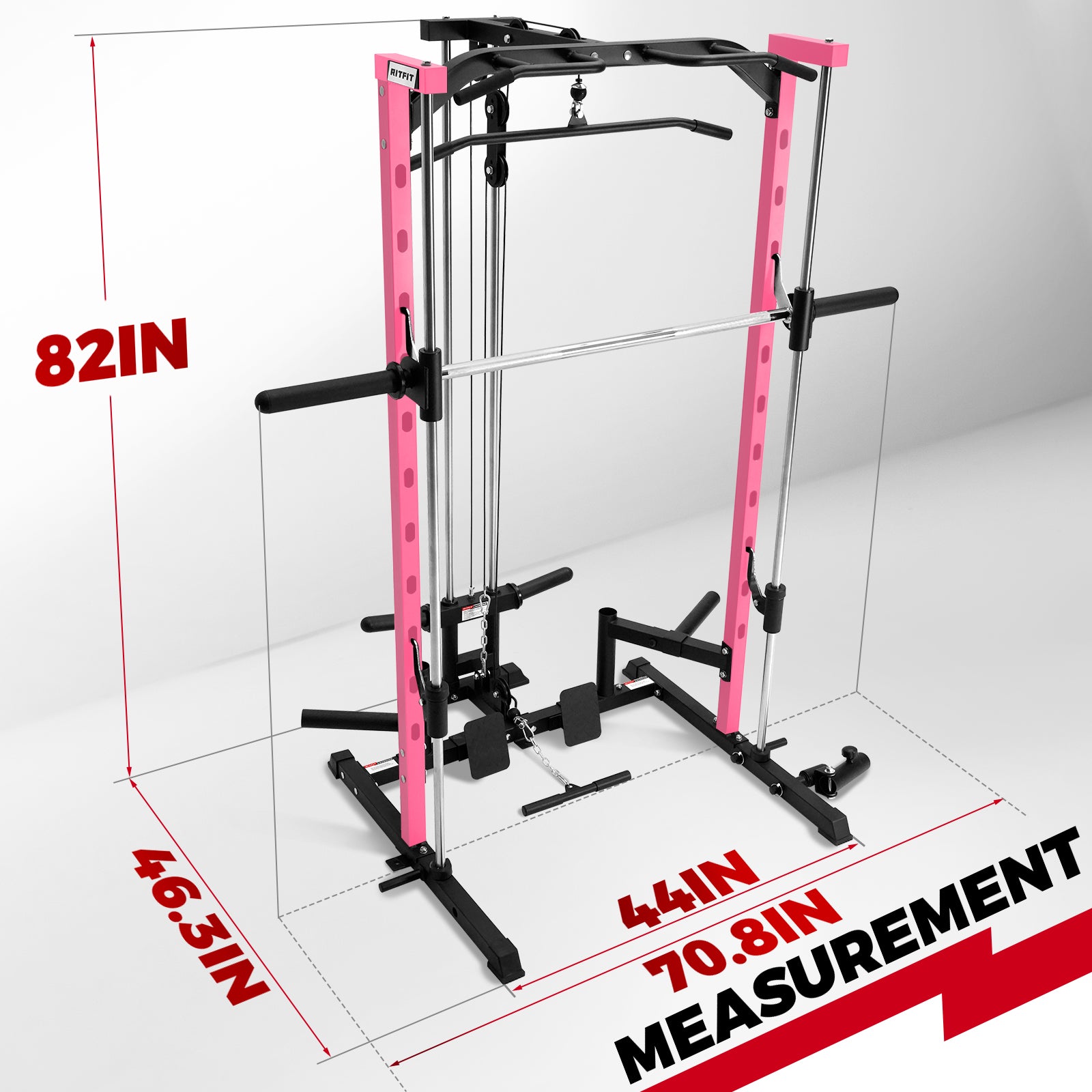 RitFit PSR05 2.0 Pink Smith Machine with LAT-Pull Down - RitFit