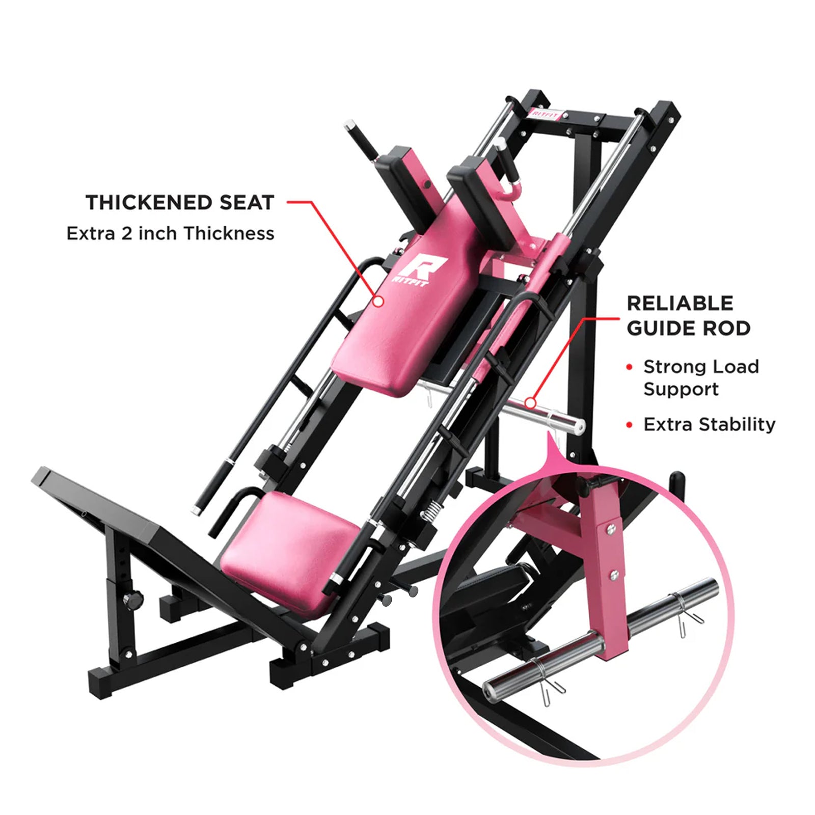 Heavy-duty RitFit BLP01 squat press machine assembled in gym space