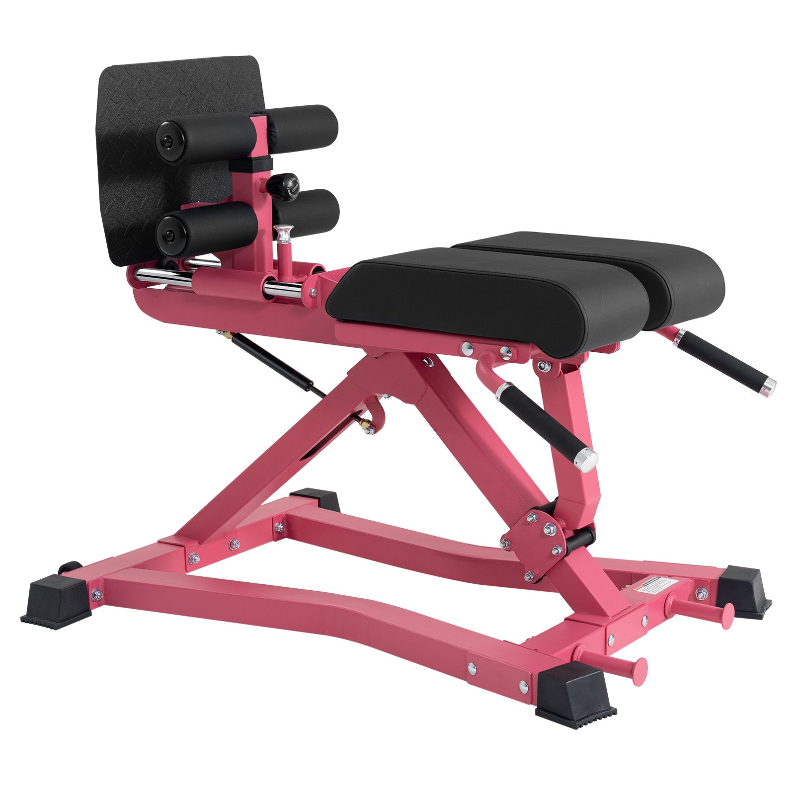 Pink RitFit BE01 adjustable back extension machine for home and gym strength training with padded support and adjustable height.