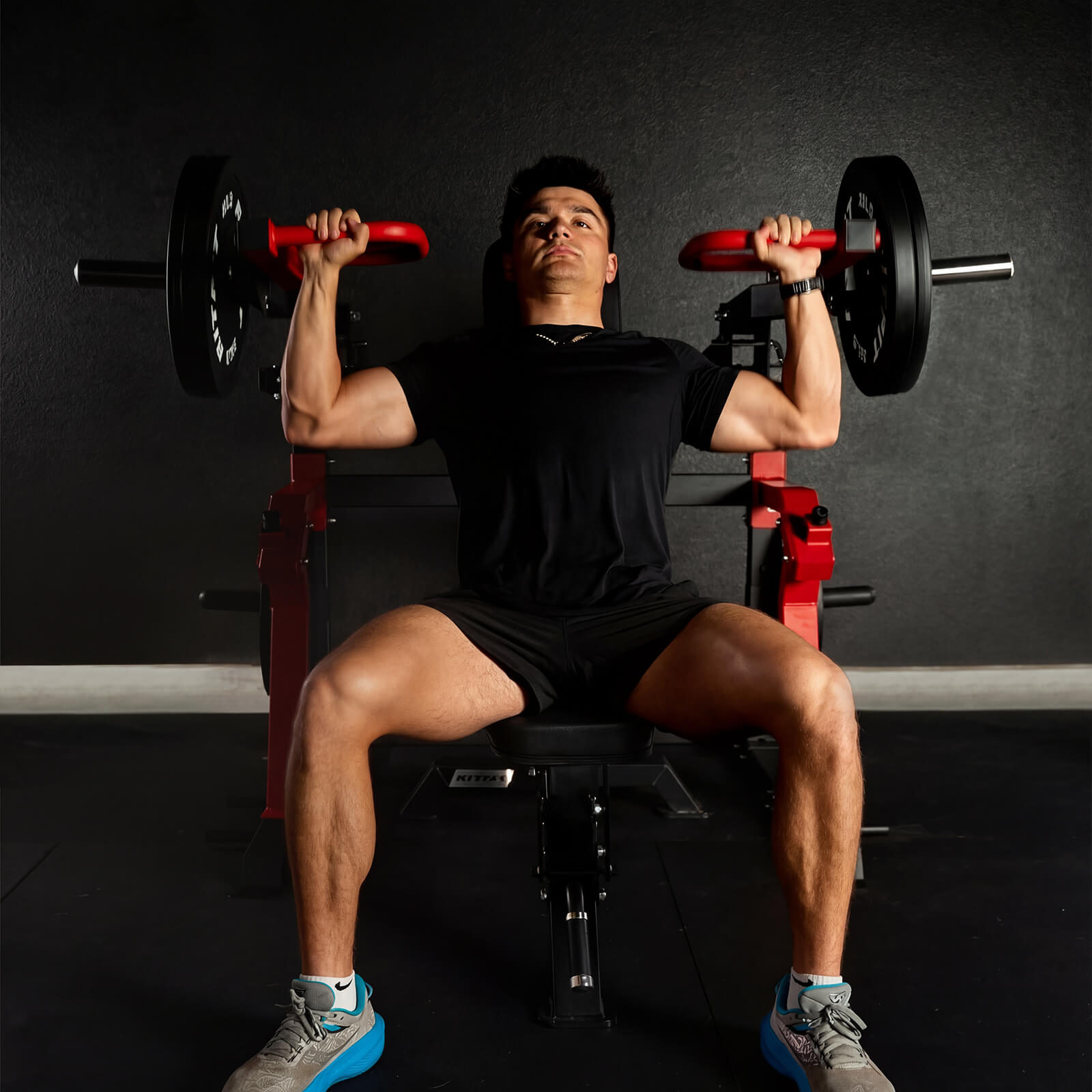 RitFit Gorilla 2-in-1 Chest and Shoulder Press Machine for strength training, featuring adjustable handles and sturdy frame.