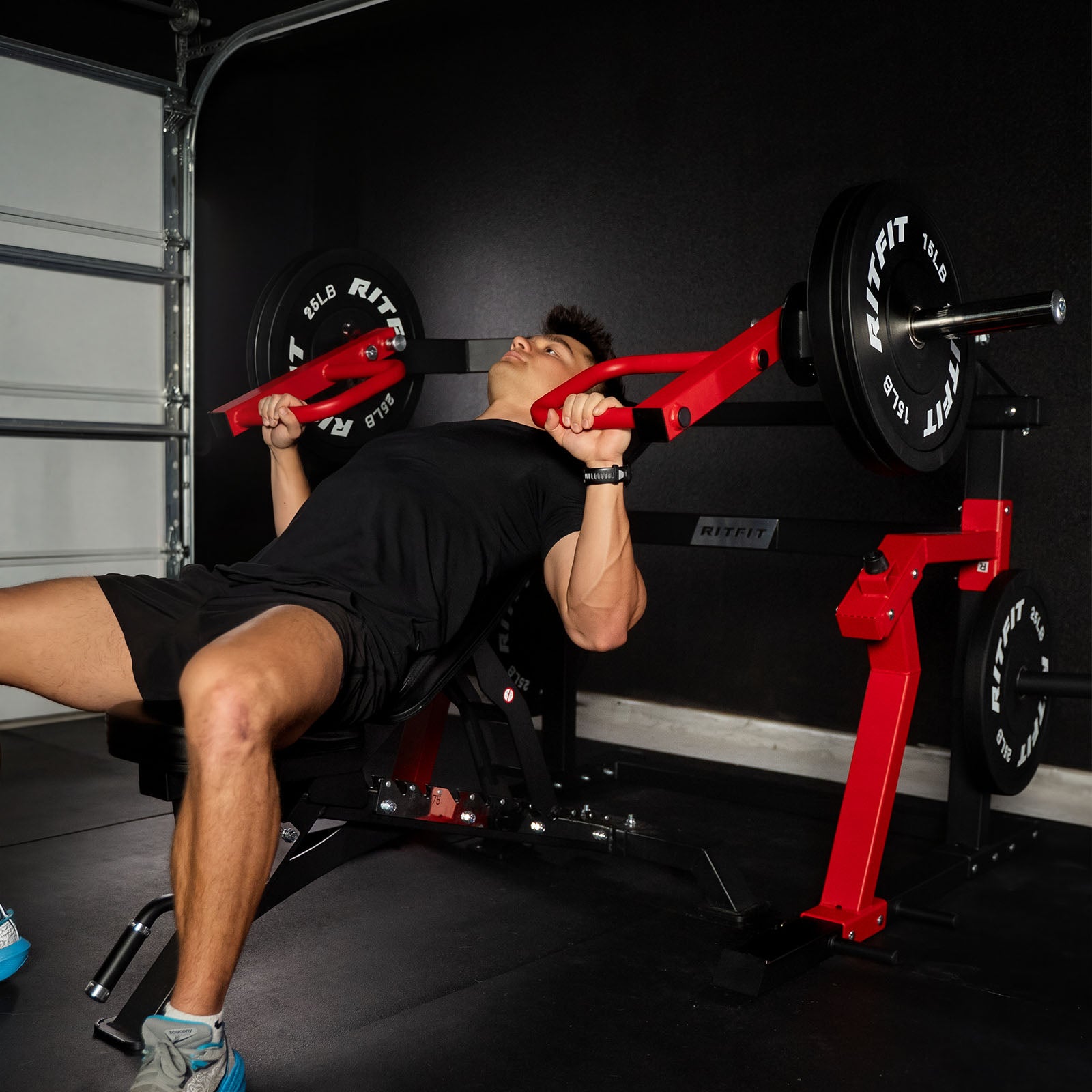 Person Using a RitFit Gorilla 2-in-1 Chest and Shoulder Press Machine-1