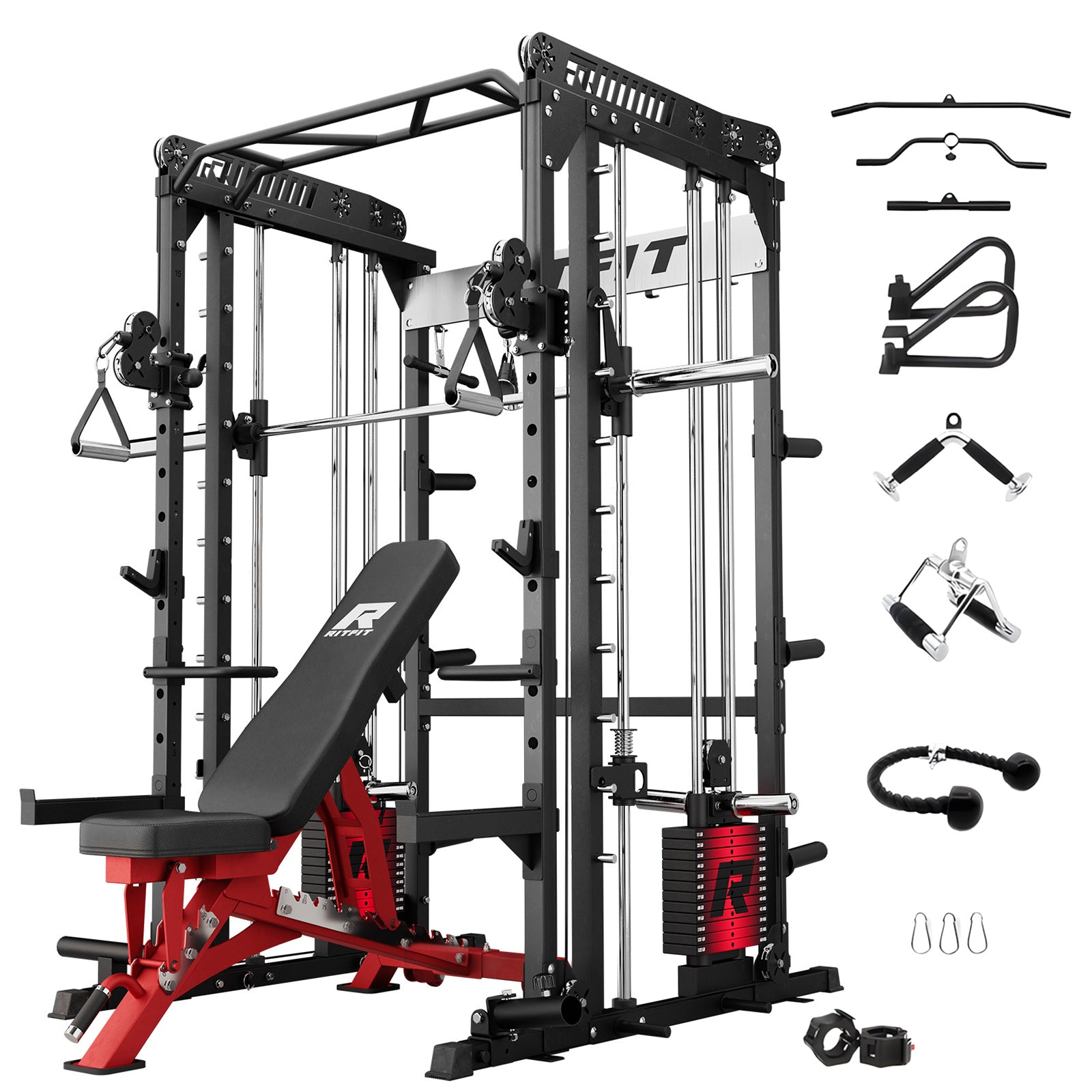 RitFit M1 PRO Smith Machine Weight Stack Home Gym Package