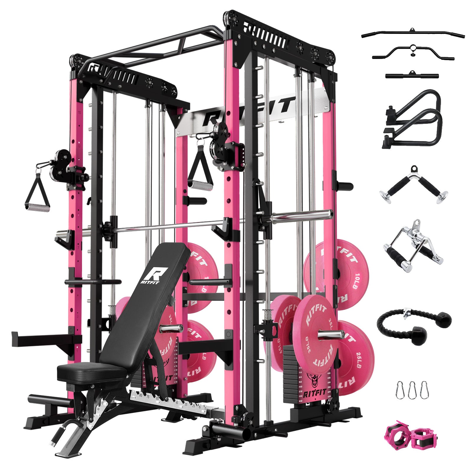 RitFit Pink M1 PRO Multi-Functional Smith Machine Home Gym Package