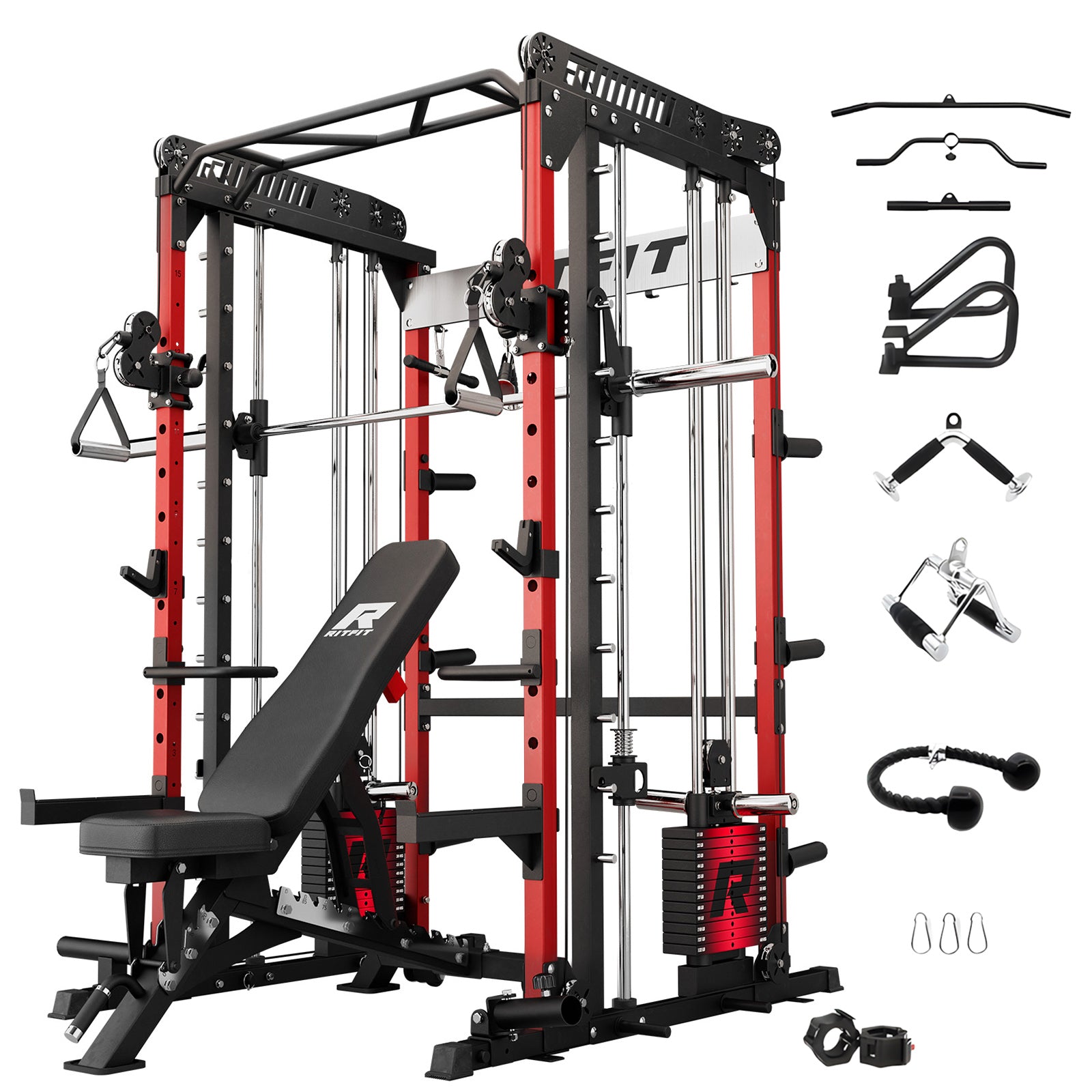 RitFit M1 PRO Smith Machine Weight Stack Home Gym Package