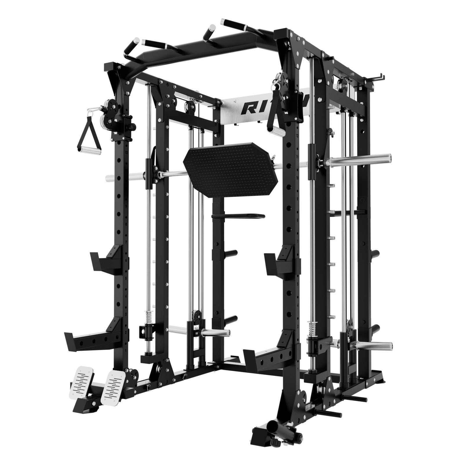 RitFit BUFFALO Multifunctional Smith Machine with Lat Pull Down and Cable Crossover for Versatile Strength Training